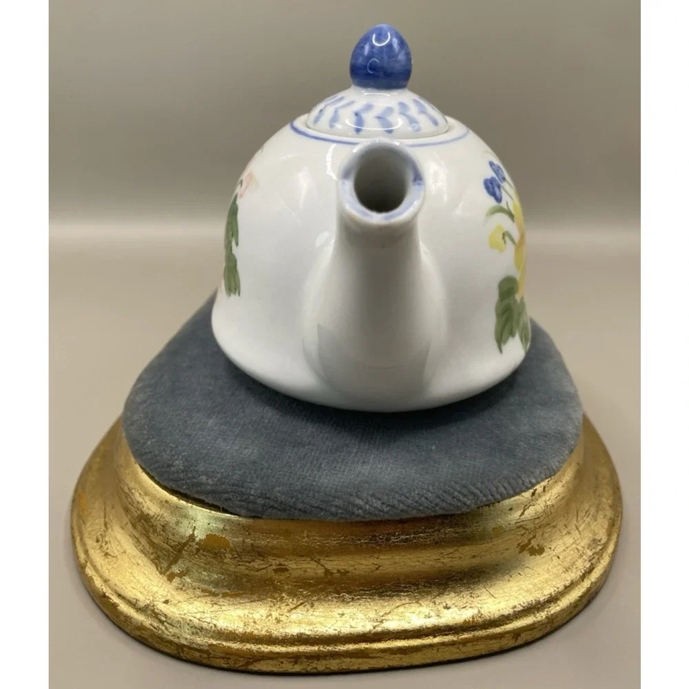 Miniature Hand painted Teapot Andrea By Sadek